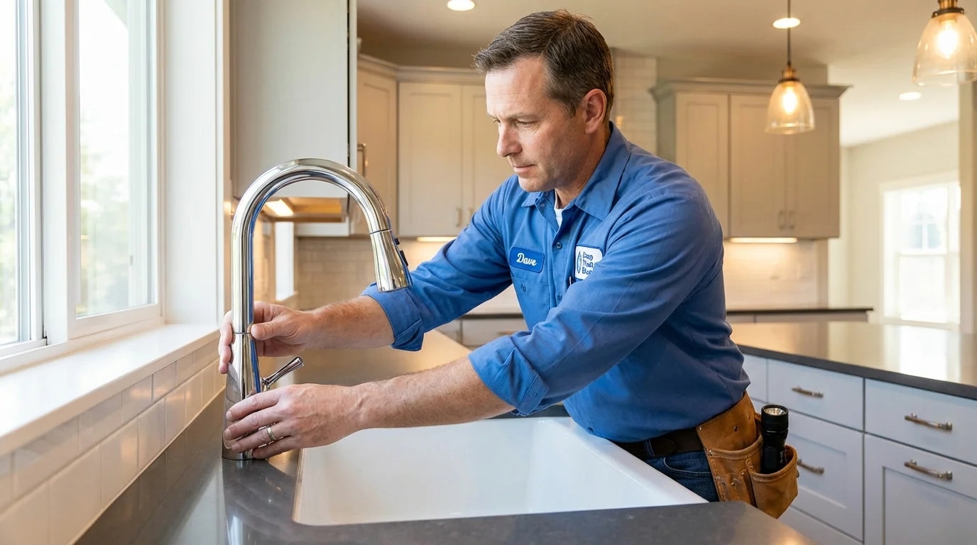 Kitchen faucet installation by Johns Plumbing LLC in Newton